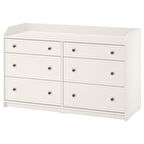 6 çekmeceli şifonyer, beyaz, 138x84 cm