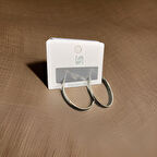 Zarif Düz Halka Model Gümüş Renk 316L Antialerjik Çelik Kadın Küpe