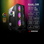 RAMPAGE SAILOR Temper 600W 80+ Bronze 4x120mm RGB FANLI Gaming Kasa