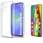 Samsung Galaxy A36 Uyumlu Kılıf Esnek Silikon Telefon Kılıfı ve Temperli Cam Ekran Koruyucu