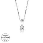 Swarovski Taşlı Gümüş Tektaş Kadın Kolye