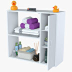 Modilayn Urla Banyo Dolabı Çok Amaçlı Dolap 90 X 85 X 32 Cm Asma Banyo Dolabı Makine Üstü Dolap