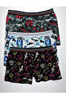Erkek Çocuk Siyah Desenli Boxer 3 Adet