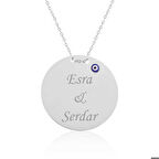 Gümüş Yuvarlak Plaka İsimli Kolye