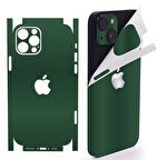 Apple İphone 15 Plus için full kaplama koruma sticker kılıfsız kullanım çizilme önleyici MAT YEŞİL