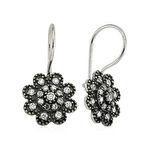 Gümüş Sallantılı Çiçek Küpe