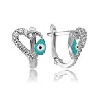 Gümüş Kalp Figürlü Çocuk Küpesi