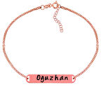 Gümüş Rose Kişiye Özel İsimli Kadın Bileklik