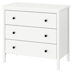 3 çekmeceli şifonyer, beyaz, 90x83 cm