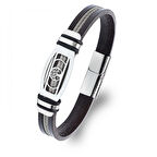  FM Hayat Ağacı Desenli Çelik Halatlı Erkek Bileklik 31834B17D3 