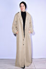 Çıtçıtlı Pardesü Kaban Bej - Krem
