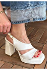 Cica Beyaz Cilt Topuklu Ayakkabı