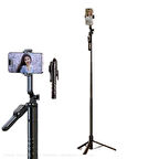 Uzaktan kumandalı 3 ayak trippod selfie çubuğu sabitleyici titreşim emici canlı yayın, çekim için