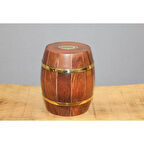 Pirinç Detaylı Fıçı Kumbara Model 2