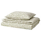 Tek kişilik nevresim seti, beyaz-yeşil, 150x200/50x60 cm