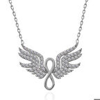 Gümüş Melek Kanadı Sonsuzluk Kadın Kolye