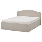 Çift kişilik karyola, kilanda açık bej, 140x200 cm