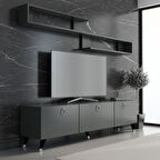  MOBİLYA GEZEGENİ LİYA TV ÜNİTESİ 150 CM  Antrasit GÜMÜŞ