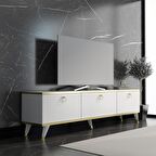 MOBİLYA GEZEGENİ ELİT GOLD TV ÜNİTESİ 150 CM Beyaz