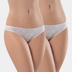 Türen Kadin Jakarli 2'li Pamuklu Bikini Külot 256/Beyaz