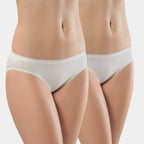 Türen Kadin Likrali 2'li Pamuklu Bikini Külot 230/Krem