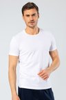 Cacharel Erkek Bisiklet Yaka Likrali T-shirt 1331/Beyaz