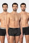 Cacharel Erkek Desenli Likrali Boxer 3'lü Paket 1339/Siyah 3