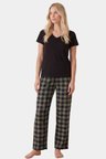 Türen Kadın Ekoseli Pijama Takım T3618/Yeşil