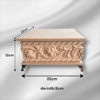 Ahşap- Ham Mdf- Desenli-takı-makyaj-aksesuar-çok Amaçlı- Ayaklı Kare Dekoratif Kutu