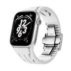 Apple Watch 10 46mm Kordon Metal Tokalı Kesilebilir Silikon KRD127