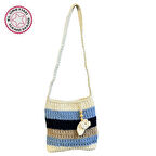 Uretti - Emine 9106 7900 El Örgüsü Ahşap Boncuk Detaylı Kalın Çizgi Model Omuz Çantası