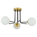 Trendylight Derin 3'Lü Beyaz Cam Plafonyer Avize - Eskitme Siyah