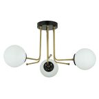 Trendylight Derin 3'Lü Beyaz Cam Plafonyer Avize - Eskitme Siyah