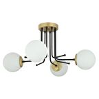 Trendylight Derin 4'Lü Beyaz Cam Plafonyer Avize - Eskitme Siyah