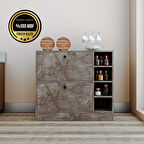 DF14101GD MDF Kahve Köşesi Kiler Dolabı Çok Amaçlı Dolap Mutfak Dolabı