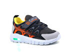 Işıklı Cırtlı Çocuk Spor Ayakkabı Füme - Siyah - Buz - Turuncu Tarzby139