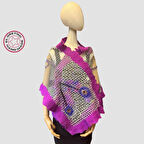 Uretti - Tülin 3528 - El Yapımı Dantel Kumaş Üzerine Islak Keçe Çalışması Çok Amaçlı Örtü / Şal / Runner - 47 x 184 cm