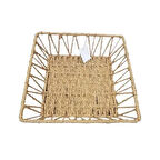 Periboia Doğal Örgü Kare Sepet