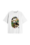 UNİSEX Bay Bape Desenli Beyaz Yazlık T-shirt