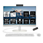 HP ProOne 240 G10 i7 1355U 32GB 4TB SSD Iris Xe Graphics 23.8" FHD W11P All In One PC Beyaz & PER4