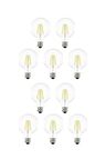 G95 6 Watt 10 Adet E27 Şeffaf Cam Beyaz Işık (6500k) Led Fılament Rustik Ampul