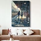 Kar Taneleri İstasyonu - Romantik Buluşma Anime Kanvas Tablo