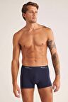 Kom Tight Pamuklu 2'li Erkek Boxer - Lacivert