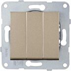 Viko Novella Bronz Üçlü Anahtar - Çerçevesiz