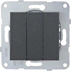 Viko Novella Füme Üçlü Anahtar - Çerçevesiz