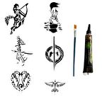 Aşk ve karadelik Hint Kınasıyla Geçici Dövme Yapma Kiti