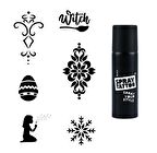 Mandala ve Kar Tanesi Spray Tattoo Geçici Dövme Seti Dark Siyah Sprey 