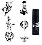 Aşk ve karadelik Spray Tattoo Geçici Dövme Seti Dark Siyah Sprey 