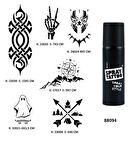 Fantastik Modeller Spray Tattoo Geçici Dövme Seti Dark Siyah Sprey 
