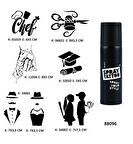 Sanatsal Modeller Spray Tattoo Geçici Dövme Seti Dark Siyah Sprey 